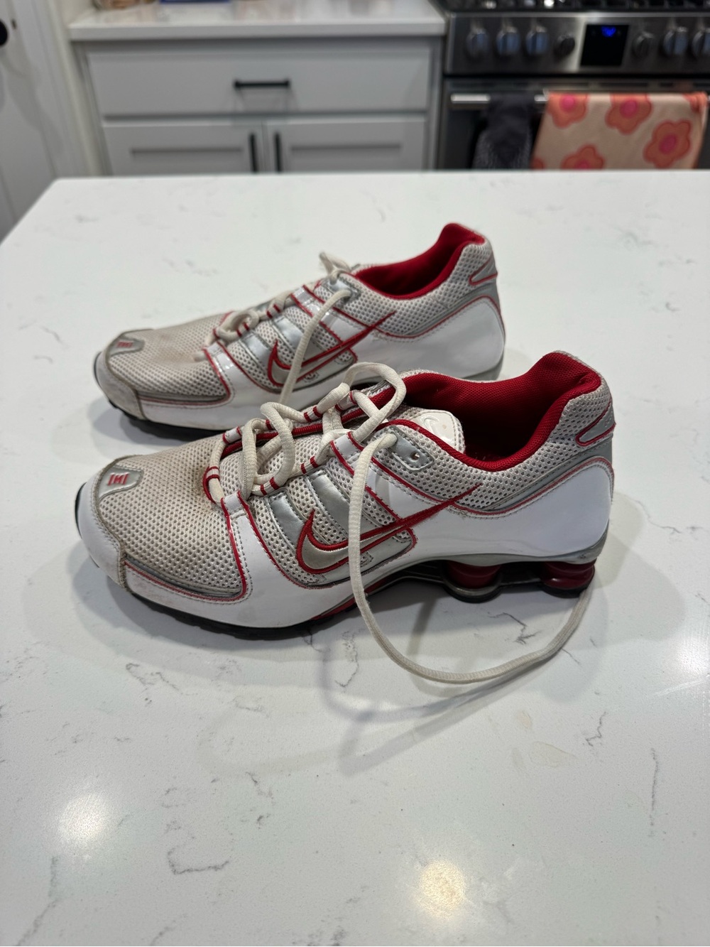 Nike Shox Remix II NZ White Silver Red Cream/ivory 318448-101 Sz 6Y